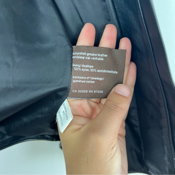 Danier Authentic Black Zip Up Genuine Leather Moto Biker Jacket Women - Picture 14 of 16